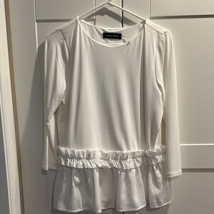 Ivanka Trump White Ruffled Blouse